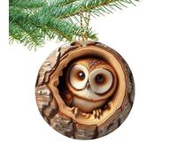 Ornement De Noël en Forme d'animal, Décoration d'animaux De La Forêt en Acrylique 2D, Ornement À Motif Animal pour Sapin De Noël, Ornement À Suspendre pour Murs, Portes, Sacs, Fenêtre