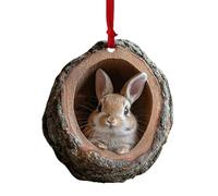 Ornement De Noël en Forme d'animal, Décoration d'animaux De La forêt, Ornement en Acrylique 2D pour Sapin De Noël, Ornement à Suspendre,Deco Noel Sapin,Deco de Table Noel (1-Lapin)