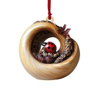 Ornement De Noël en Forme d'animal, Ornement en Acrylique 2D pour Sapin De Noël, Ornement à Suspendre,Raton Laveur Hibou écureuil hérisson Lapin (Coccinelle)