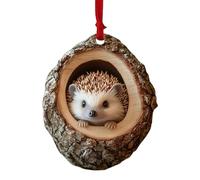 Ornement De Noël en Forme d'animal, Ornement en Acrylique 2D pour Sapin De Noël, Ornement à Suspendre,Raton Laveur Hibou écureuil hérisson Lapin (Hérisson)