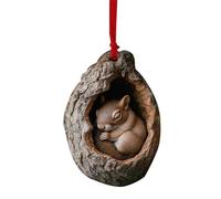 Ornement De Noël en Forme d'animal, Ornement en Acrylique 2D pour Sapin De Noël, Ornement à Suspendre,Raton Laveur Hibou écureuil hérisson Lapin (1Écureuil)