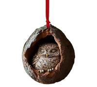 Ornement De Noël en Forme d'animal, Ornement en Acrylique 2D pour Sapin De Noël, Ornements à Suspendre,Raton Laveur Hibou écureuil hérisson Lapin (2-Hibou)