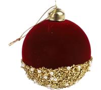 Ornement de Noël en forme de boule, en verre, avec des paillettes décoratives, à suspendre en rouge pour la décoration intérieure