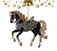 Ornement De Noël en Forme De Cheval | Figurine en Acrylique 2D avec Pendentif - Décorations De Noël sur Le Thème du Cheval | pour Décoration De Maison De Fêtes sur Table Mur Fenêtre pour Filles Et