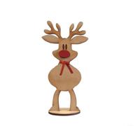 Ornement de Noël en MDF pour personnalisé avec pour écharpe Ornement(L) | MDF de qualité, pour facile à monter, avec nom, finition nez , pour écharpe satin rouge