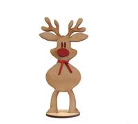 Ornement de Noël en MDF pour personnalisé avec pour écharpe Ornement(M) | MDF de qualité, pour facile à monter, avec nom, finition nez , pour écharpe satin rouge