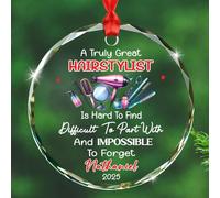 Ornement de Noël en verre personnalisé pour coiffeur retraité 2025, un très grand coiffeur est difficile à trouver impossible à oublier ornement cadeau pour la retraite, décoration de coiffeur à la