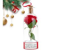 Ornement de Noël enregistrable avec message dans une bouteille et lecture | Ornement souvenir d’enregistrement vocal, décor de vacances sentimental et cadeau(Rose,1pc)