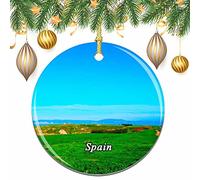 Ornement De Noël Espagne Mont Saint-Pierre La Corogne Ornements De Sapin Esthétique Pendentif en Céramique Vintage Pendentifs Décoration pour Fête De Vacances Fête du Nouvel Home Decor 7.3CM