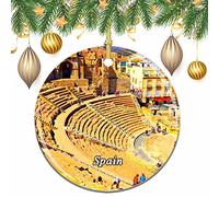 Ornement De Noël Espagne Théâtre Romain De Carthagène Ornements d'arbre De Noël Esthétique Pendentifs Décoration Détachables Pendentif en Céramique pour Fête du Nouvel Maison 7.3CM