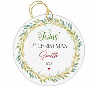 Ornement De Noël Le Premier des Jumeaux Ornements De Sapin Esthétique Pendentif en Céramique Vintage Pendentifs Décoration pour Home Decor Maison Fête du Nouvel 7.3CM