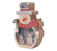 Ornement de Noël lumineux,Ornement de Noël en bois,Ornement de Noël,Ornement de Noël de bureau,Décoration de Noël,Ornements de Noël émettant une lumière LED
