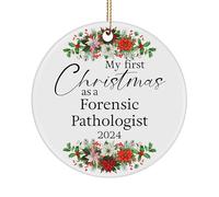 Ornement De Noël Ma Première Expérience en Tant Que Médecin Légiste Ornements De Sapin Détachables Pendentifs Décoration Personnalisée Pendentif en Céramique pour Maison Home Decor 7.3CM