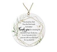 Ornement De Noël Mariage De La Mariée Mère du Marié Belle-Mère De La Mariée Je Promets D'Aimer Pendentif en Céramique Ornements De Sapin Pendentifs Décoration pour 7.3CM