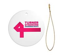 Ornement De Noël Mois De Sensibilisation Au Syndrome De Turner Pendentifs Décoration Esthétique Pendentif en Céramique Détachables Ornements De Sapin pour Fête du Nouvel Maison 7.3CM