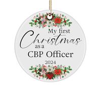 Ornement De Noël Mon Premier Emploi en Tant Qu'Agent des Douanes Et De La Protection des Frontières des États-Unis pour Une Joyeuse Ornements De Sapin Pendentifs Décoration pour 7.3CM