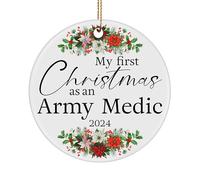 Ornement De Noël Mon Premier Emploi en Tant Que Médecin Militaire Pendentif en Céramique Esthétique Ornements De Sapin Vintage Ornements d'arbre De Noël pour Maison Fête du Nouvel 7.3CM