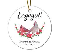 Ornement De Noël Nom Personnalisé De Fleur Rose pour Fille Fiancée Pendentif en Céramique Esthétique Pendentifs Décoration Vintage Ornements d'arbre De Noël pour Fête du Nouvel Home Decor 7.3CM