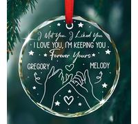 Ornement de Noël, ornements en verre engagés personnalisés, souvenir d'ornement Forever Yours, ornements d'arbre de Noël « Just Married », décoration personnalisée pour les jeunes mariés, cadeaux pour
