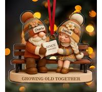Ornement de Noël Personnalisé 2025 - Décorations Personnalisées sur Le Thème - Vieillir Ensemble - Un Cadeau Unique pour Les Parents, Les Grands-Parents ou Les Couples âgés