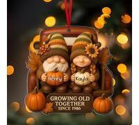 Ornement de Noël Personnalisé 2025 - Décorations Personnalisées sur Le Thème - Vieillir Ensemble - Un Cadeau Unique pour Les Parents, Les Grands-Parents ou Les Couples âgés
