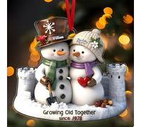 Ornement de Noël Personnalisé 2025 - Décorations Personnalisées sur Le Thème - Vieillir Ensemble - Un Cadeau Unique pour Les Parents, Les Grands-Parents ou Les Couples âgés