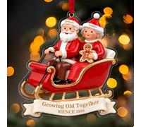 Ornement de Noël Personnalisé 2025 - Décorations Personnalisées sur Le Thème - Vieillir Ensemble - Un Cadeau Unique pour Les Parents, Les Grands-Parents ou Les Couples âgés