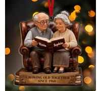 Ornement de Noël Personnalisé 2025 - Décorations Personnalisées sur Le Thème - Vieillir Ensemble - Un Cadeau Unique pour Les Parents, Les Grands-Parents ou Les Couples âgés