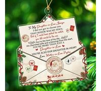 Ornement de Noël personnalisé en forme de lettre à ma belle-fille 2025, You're Also Our Daughter-in-Heart Décorations de Noël, cadeau souvenir de Noël, cadeau de la part du beau-père/belle-mère