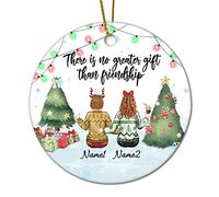 Ornement De Noël Personnalisé pour Il n'y A Rien De Plus Grand Que L'Amitié Personnalisé pour BFF Besties Sister Pendentif en Céramique Esthétique Ornements De Sapin Vintage pour 7.3CM