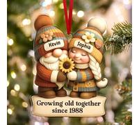 Ornement de Noël Personnalisé Vieillir Ensemble 2025 - Décoration Romantique pour Sapin avec Prénoms - Cadeau Original pour Couple, Époux et Grands-Parents - Décoration d'Intérieur pour la Maison