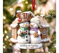 Ornement de Noël Personnalisé Vieillir Ensemble 2025 - Décoration Romantique pour Sapin avec Prénoms - Cadeau Original pour Couple, Époux et Grands-Parents - Décoration d'Intérieur pour la Maison