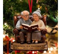 Ornement de Noël Personnalisé 'Vieillir Ensemble' - Décoration Acrylique pour Couple - Cadeau Romantique - Nom et année Personnalisable (Style 10)