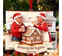 Ornement de Noël Personnalisé 'Vieillir Ensemble' - Décoration Acrylique pour Couple - Cadeau Romantique - Nom et année Personnalisable (Style 2)