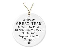Ornement De Noël Retraite Départ Collègue De Travail Départ Présent Retraite Collègue De Travail Ornements De Sapin Vintage Pendentif en Céramique Esthétique Pendentifs Décoration pour 7.3CM