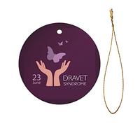 Ornement De Noël Sensibilisation Au Syndrome De Dravet Ornements d'arbre De Noël Esthétique Pendentifs Décoration Vintage Pendentif en Céramique pour Maison Home Decor Fête du Nouvel 7.3CM