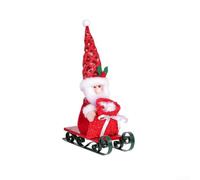 Ornement de Noël Traîneau du Père Noël 41cm pour décor de Table Festif | Fabriqué en plastique et polyester Convient pour bureau pour chambre Présente des couleurs vives et motifs de pour