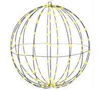 vidaXL Boule avec 192 LED Blanc Chaud 60 cm Métal, Salon, Noël Moderne, déco Festive, Boule Lumineuse, éclairages LED, Accents saisonniers
