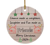 Ornement de Nol Cadeau de voisin Chance nous a fait rire et s'amuser entre voisins Ornement de sapin de Nol Ornements souvenirs en cramique po