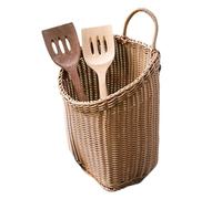 Ornement de panier mural suspendu-décor en rotin tissé de 30cm, panier de rangement de fleurs rustique, organisateur de Style ferme | Décoration pour intérieur et extérieur, cuisine, pépinière, porte