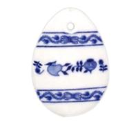 Ornement de Pâques Cibulák en porcelaine tchèque - œuf - suspendu / ver de terre