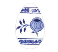 Ornement de Pâques suspendu en porcelaine tchèque Cibulák - œuf avec oignon