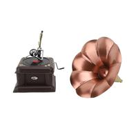 Ornement de phonographe et Gramophone Vintage avec Un Design nostalgique pour la décoration intérieure (Red Bronze)