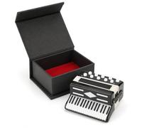 Ornement de présentation de modèle d'accordéon miniature avec boîte de rangement, plastique et métal, 9 x 7,5 x 4 cm