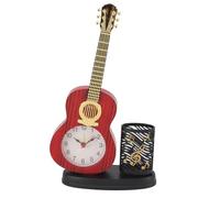 Ornement de Réveil de Guitare, Horloge Décorative Multifonctionnelle avec Porte-Stylo et Taille-Crayon, Idéal pour Les étudiants, Bureau à Domicile