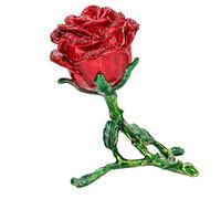 Ornement de rose en émail diamant en métal incrusté huile décorative goutte à gouttes Rose unique vive pour les accessoires de rangement de décoration de la maison peinture ab