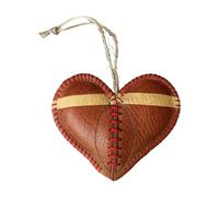 Ornement de Sapin de Noël,Décoration Festive en Cuir pour Les Fêtes | Ornement De Cœur De Football,pour Intérieur Maison Cheminée Fenêtre Mur Chambre Salon Manteau