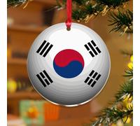 Ornement de sapin de Noël en Corée du Sud - Souvenir international à suspendre - Disques en acrylique transparent - Souvenir international pour décoration d'arbre de Noël - Étiquettes cadeaux