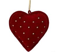 Ornement de sapin de Noël en forme de cœur avec double nœud en peluche légère garnie de coton - Décoration à suspendre pour sapin de Noël, fenêtre, décoration de vacances - 8 à 9,5 cm - 1 pièce (B)
