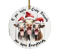 Ornement De Sapin De Noël en Forme De Vache,Décorations Acryliques Plates 2D De Style Ferme | Décoration Destinée Au Sapin De Noël, Idéal pour Agriculteurs Famille Amis Femmes